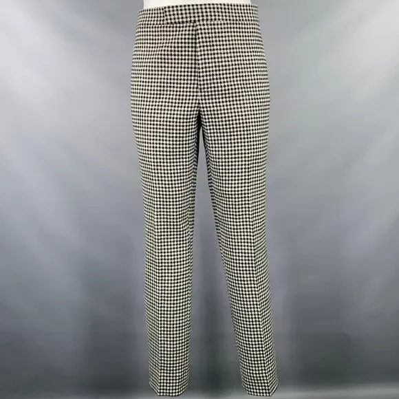 BLACK FLEECE Size 38 Black White Checkered Wool Notch Lapel Suit
